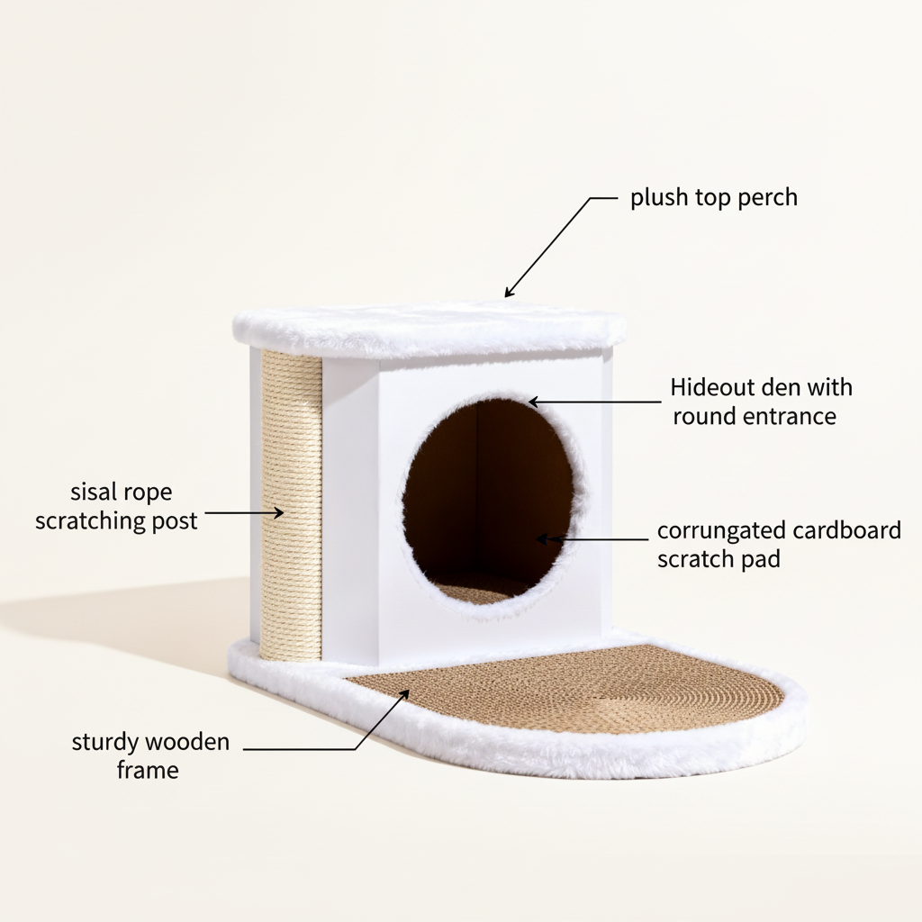 NestScratch feature infographic on warm white background
