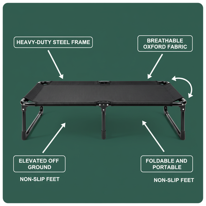 TrailRest Pro feature infographic on forest green background