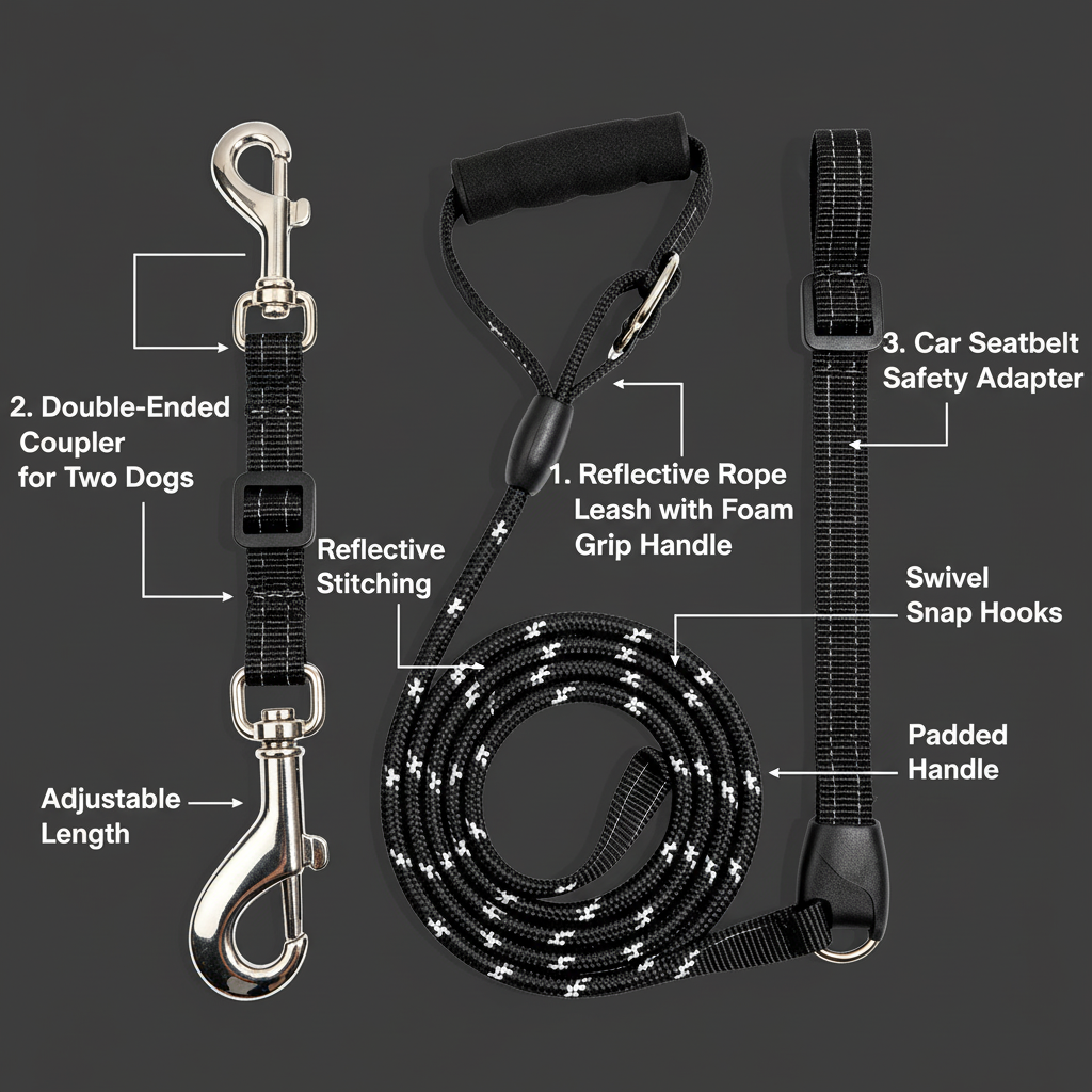 TrailSet Pro 3-piece set infographic on dark charcoal background with labeled components