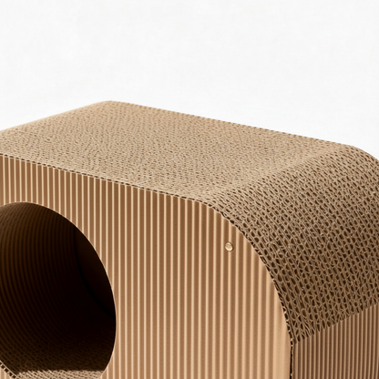 KraftDen corrugated cardboard texture close-up showing ridges and fiber detail