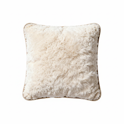 CloudNest Luxury Faux Fur Pet Cushion on pure white background, top-down view