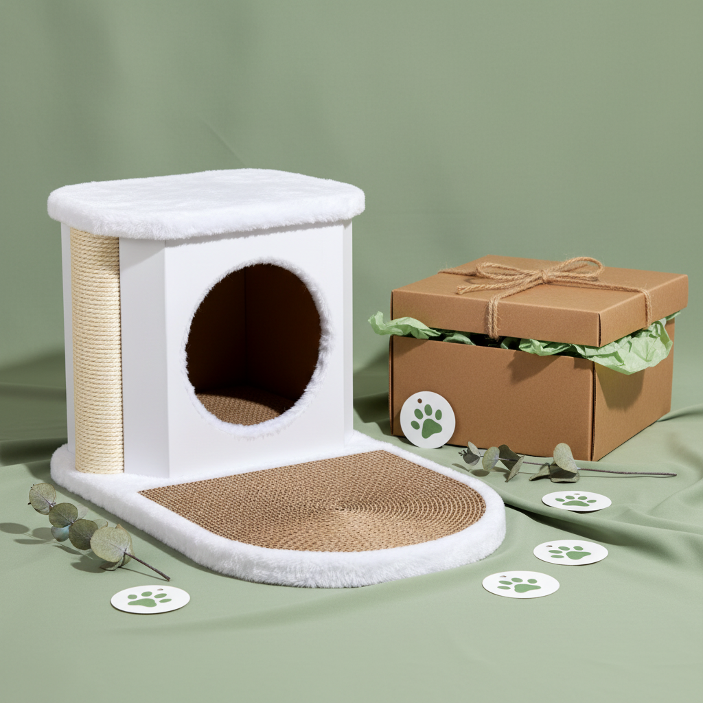 NestScratch gift presentation on sage green background